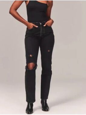 Grunge Distressed Y2K Abercrombie & Fitch CurveLove The Dad HighRise Jeans 27/4L